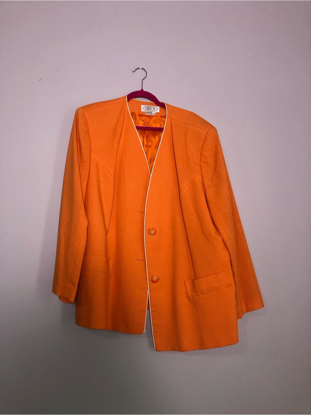 Vintage Gilmor Orange Women's Garment with Contrast Trim